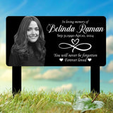 Custom Photo Grave Marker, Temporary Grave Marker With Photo, With The Heart Infinity Symbol, Sympathy Plaque, Remembrance Plaque,