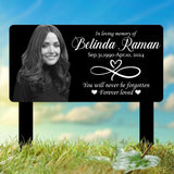 Custom Photo Grave Marker, Temporary Grave Marker With Photo, With The Heart Infinity Symbol, Sympathy Plaque, Remembrance Plaque,