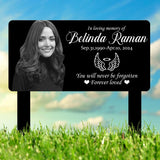 Custom Photo Grave Marker, Temporary Grave Marker With Photo And Swings Symbol, Outdoor Memorial Plaque, Sympathy Plaque, Remembrance Plaque