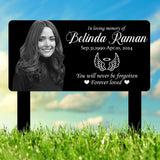 Custom Photo Grave Marker, Temporary Grave Marker With Photo And Swings Symbol, Outdoor Memorial Plaque, Sympathy Plaque, Remembrance Plaque