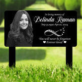 Custom Photo Grave Marker, Temporary Grave Marker With Photo, Outdoor Memorial Plaque, Sympathy Plaque, Remembrance Plaque, Feather Symbol
