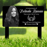 Custom Photo Grave Marker, Temporary Grave Marker With Photo And Swings Symbol, Outdoor Memorial Plaque, Sympathy Plaque, Remembrance Plaque