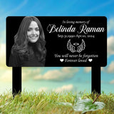 Custom Photo Grave Marker, Temporary Grave Marker With Photo And Swings Symbol, Outdoor Memorial Plaque, Sympathy Plaque, Remembrance Plaque