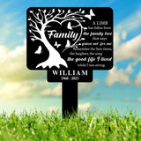 Personalized Tree of Life Memorial Stake: Powder-Coated Steel Grave Marker