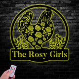 Personalized Floral Chicken Coop Sign, Hen House Sign, Farm Metal Decor, Metal Chicken Coop Sign, Custom Farm Sign, Rose Chicken Coop Sign