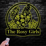 Personalized Floral Chicken Coop Sign, Hen House Sign, Farm Metal Decor, Metal Chicken Coop Sign, Custom Farm Sign, Rose Chicken Coop Sign
