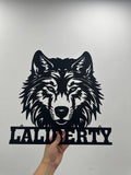 Personalized Wolf Metal Wall Art LED Light, Custom Wolf Metal Sign Room Decor, Wolf Led Sign, Wolf Wall Decor, Animal Office Decor