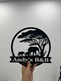Custom Elephant Sign Metal Wall Sign, Personalized Elephant Sign Metal Wall Art, Metal Wall Decor, Elephant Lover Gifts, Nursery Sign