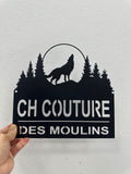 Custom Wolf House Number Metal Address Sign, Wolf Lover Metal Name Sign Outdoor, Outdoor House Number, Address Plaque, Front Door Decor