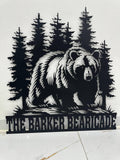 Personalized Metal Bear Sign, Bear Cabin Sign, Cabin Decor, Outdoor Metal Sign, Hunter Gift, Hunting Gift, Bear Decor, Gift for Dad
