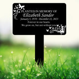 Personalized Memorial Stake With Fairy and Butterflies, Custom Tree Plaque Marker, Custom Grave Marker, Metal Memorial Stake, Garden Decor