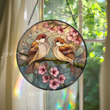 Mystic Owl Stained Glass Suncatcher: Moonlit Window Decor