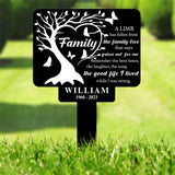 Personalized Tree of Life Memorial Stake: Powder-Coated Steel Grave Marker