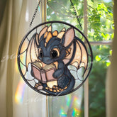 Baby Dragon Suncatcher: Stained Glass Window Panel, Fantasy Book Lover Gift