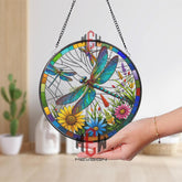 Dragonfly Stained Glass, Dragonfly Suncatcher, Dragonfly Window Hanging, Glass Art, In Door Decoration, Kitchen Decoration, Gift for Mom