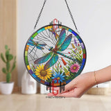 Dragonfly Stained Glass, Dragonfly Suncatcher, Dragonfly Window Hanging, Glass Art, In Door Decoration, Kitchen Decoration, Gift for Mom