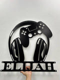 Custom Video Game Metal Sign with Led Light, Game Controller Metal Wall Art, Gamer Name Sign, Game Room Decor, Video Game Art, Gift for Him
