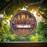 The Last Supper Suncatcher: Religious Christian Window Panel