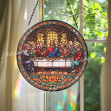 The Last Supper Suncatcher: Religious Christian Window Panel