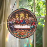 The Last Supper Suncatcher: Religious Christian Window Panel