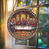 The Last Supper Suncatcher: Religious Christian Window Panel