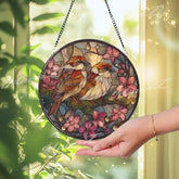Mystic Owl Stained Glass Suncatcher: Moonlit Window Decor