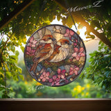 Mystic Owl Stained Glass Suncatcher: Moonlit Window Decor