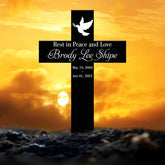 Personalized Memorial Cross Metal, Rest in Peace And Love, Loss of Loved One Condolence Gift, Custom Memorial Symbols on Cross Stakes