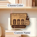 Books Read This Year Tracker - Space Shuttle and Planets Design, Cosmic Bookshelf Counter, Unique Gift for Readers, Yearly Reading Challenge