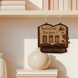 Romantic Books Read Tracker Sign, Personalized Wooden Library Reading Counter, Love Theme Bookworm Gift, Custom Literary Home Decor