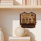 Romantic Books Read Tracker Sign, Personalized Wooden Library Reading Counter, Love Theme Bookworm Gift, Custom Literary Home Decor