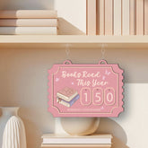 Pink Book Tracker Sign, Custom Reading Goal Counter, Personalized Library Decor, Book Lover Gift, Reading Progress Display