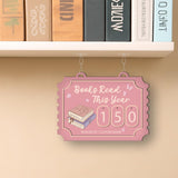 Pink Book Tracker Sign, Custom Reading Goal Counter, Personalized Library Decor, Book Lover Gift, Reading Progress Display