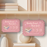 Pink Book Tracker Sign, Custom Reading Goal Counter, Personalized Library Decor, Book Lover Gift, Reading Progress Display