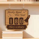 Books Read This Year Tracker - Space Shuttle and Planets Design, Cosmic Bookshelf Counter, Unique Gift for Readers, Yearly Reading Challenge