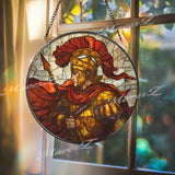 Libra Zodiac Stained Glass Suncatcher, Round Moon and Stars Balance Scale Window Panel, Astrology Inspired Window Hanging