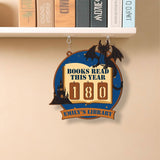 Fantasy Dragon Books Read Tracker Sign, Personalized Wooden Library Reading Counter, Custom Book Lover Gift, Magical Home Decor