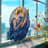 Apollo with Lyre Acrylic Suncatcher, Greek God of Music and Sun Stained Glass Style Panel, Mythology Window Hanging Home Décor