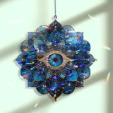 Evil Eye Acrylic Suncatcher, Blue Mandala Window Hanging Ornament, Protective Stained Glass Style Spiritual Home Decor Gift