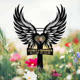 Angel Wings Memorial Stake, Custom Photo Heart Garden Marker, Personalized Grave Decoration, Sympathy Gift, Remembrance Sign