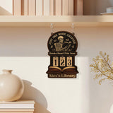 Books Read This Year Tracker - Gothic Skeleton Reading Sign, Just One More Chapter Library Counter, Spooky Book Lover Gift, Book Funny Quote