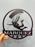 Custom Powered Parachute Metal Sign With LED Lights, Personalized Skydiving Metal Sign, Skydiver Metal Light, Parachute Led Light