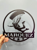 Custom Powered Parachute Metal Sign With LED Lights, Personalized Skydiving Metal Sign, Skydiver Metal Light, Parachute Led Light