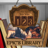 Fantasy Book Tracker Sign, Epic Reading Counter, Dragon Castle Decor, Custom Name Library Sign, Fantasy Book Lover Gift