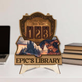 Fantasy Book Tracker Sign, Epic Reading Counter, Dragon Castle Decor, Custom Name Library Sign, Fantasy Book Lover Gift