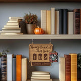 Personalized Books Read Tracker with Cat and Book, Books Read This Year Counter, Book Lover Gift, Book Tracker, Bookshelf Decor, Book End