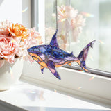 Shark Acrylic Suncatcher, Stained Glass Style Ocean Animal Window Hanging, Nautical Marine Life Home Decor Gift for Beach and Sea Lovers