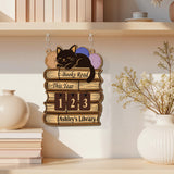 Books Read Tracker With Black Cat, Books Read This Year, Bookish Decor, Birthday Gift for Book Lover, Bookshelf Counter, Reader Gift