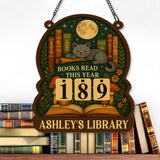 Books Read Tracker With Cat, Books Read This Year, Bookish Decor, Bookshelf Counter, Reader Gift, Birthday Gift for Book Lover, Cat Lover