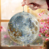 Full Moon Acrylic Suncatcher, Realistic Lunar Window Decor, Celestial Stained Glass Style Moon Art Gift for Astronomy Lover Home